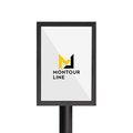 Montour Line Sign Frame Floor Standing 11 x 14 in. V Black Steel, PLEASE ENTER HERE FS200-1114-V-BK-PLSENTERDBL